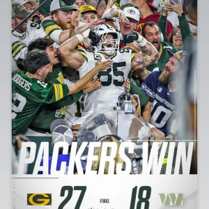 强势崛起！萨姆-豪瑟晒图庆祝NFL绿湾包装工队取胜